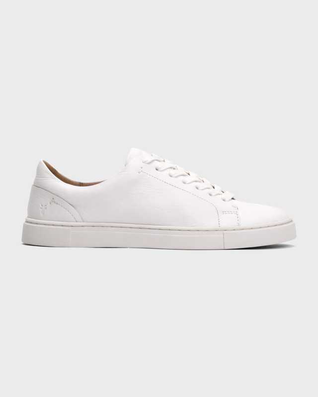 Ivy Tumbled Leather Lace-Up Low-Top Sneakers